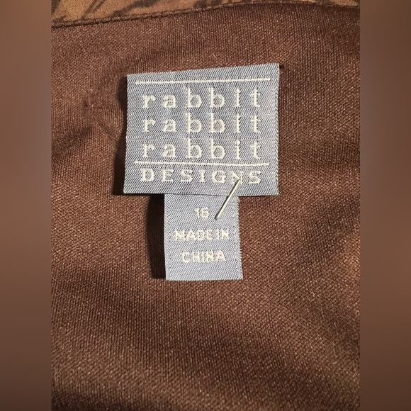 Rabbit Rabbit Rabbit Designs Brown Dress Size 16 - Picture 4 of 5